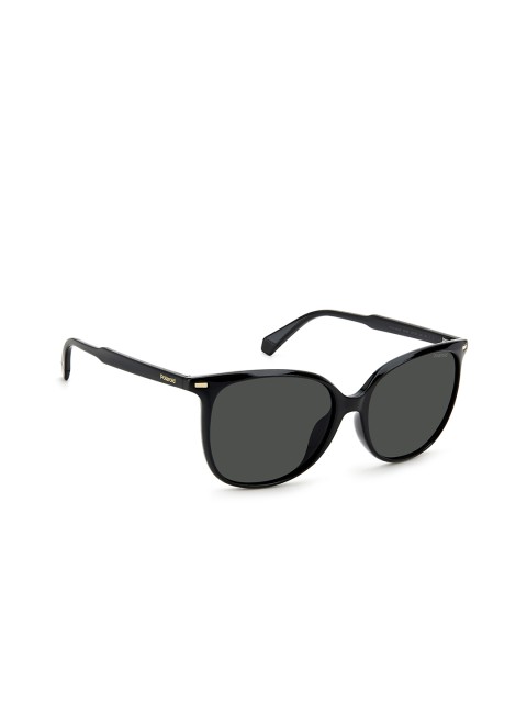 

Polaroid Women Grey Lens & Black Cateye Sunglasses PLD 4125/G/S 807M9 58-Black