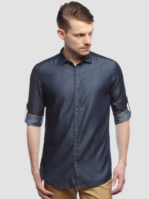 

IVOC Men Blue Smart Slim Fit Solid Casual Shirt
