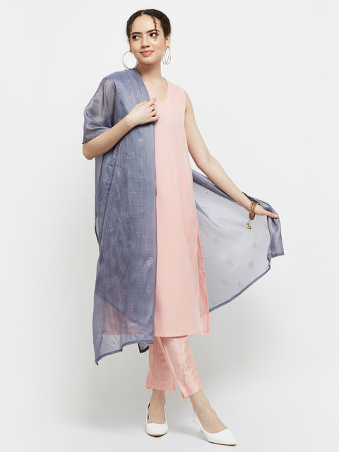 

max Blue Printed Dupatta