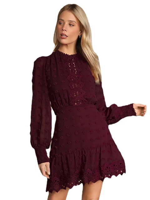 

BoStreet Maroon Fit and Flare Dresses