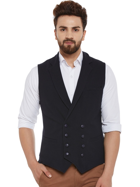 

Hypernation Navy Double-Breasted Waistcoat, Navy blue