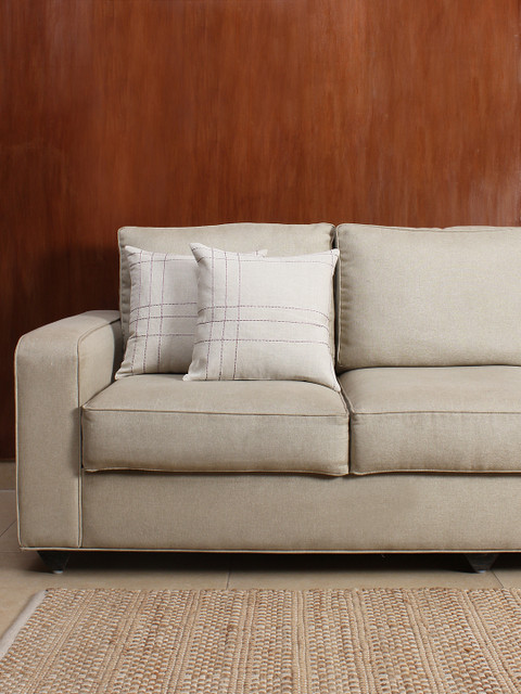 

House This Beige Set of 2 16" x 16" Square Cushion Covers