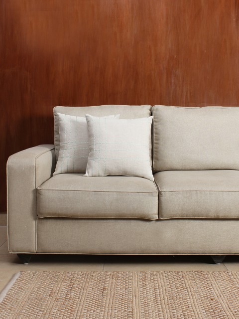 

House This Beige Set of 2 16" x 16" Square Cushion Covers