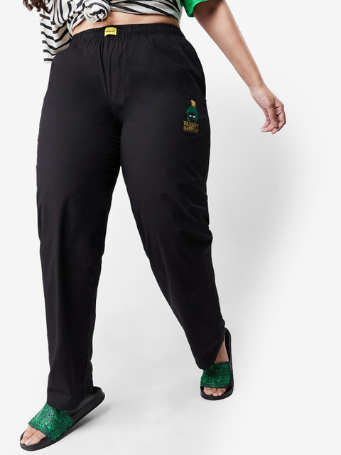 

Bewakoof Plus Woman Black Cotton Lounge Pants