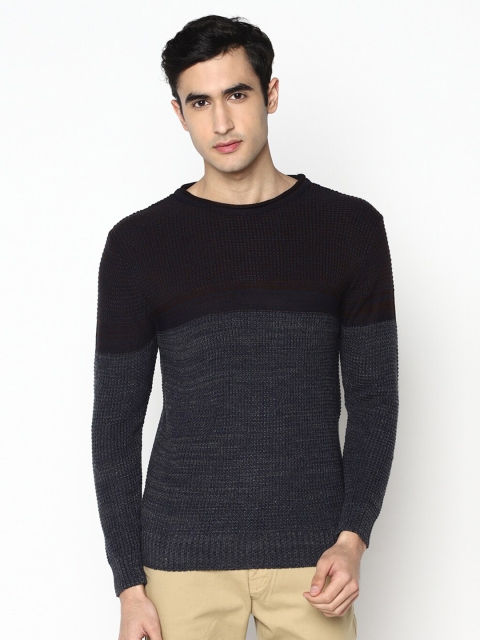 

Blackberrys Men Navy Blue Solid Pullover