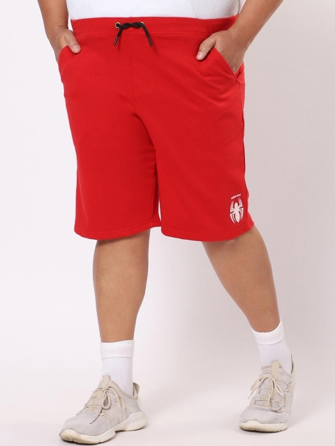 

Bewakoof Plus Men Red Spider-Man Sports Shorts