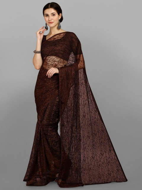 

YOYO Fashion Brown Net Saree