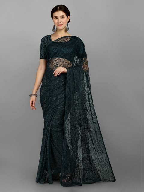 

YOYO Fashion Woman Green Net Saree