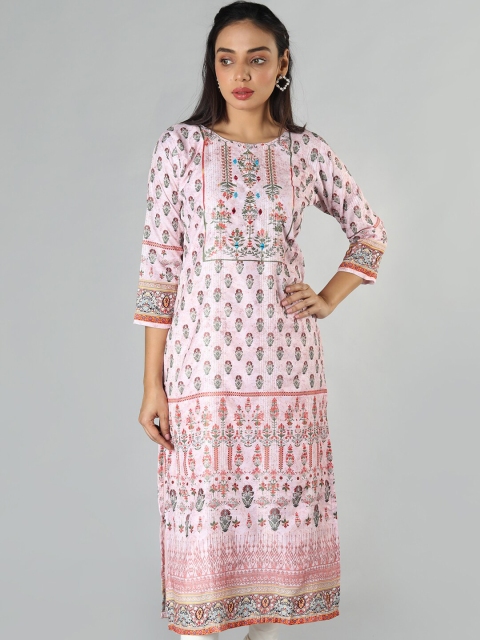 

taruni Women Pink & Red Floral Printed Kurta