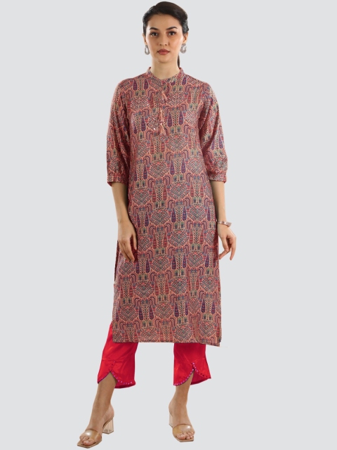 

taruni Women Floral Printed Kurti with Trousers & With Dupatta, Pink