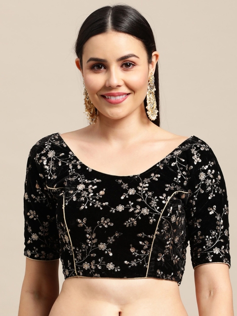 

Satrani Black Embroidered Saree Blouse