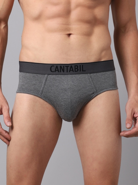 

Cantabil Men Pack Of 2 Grey Melange Solid Cotton Basic Briefs