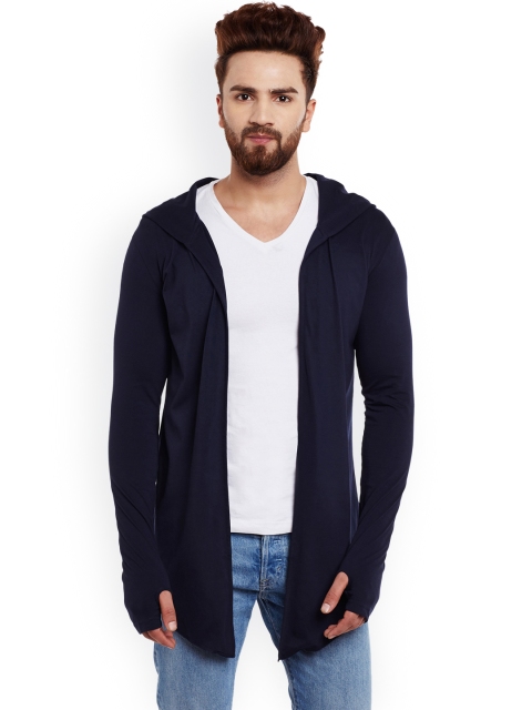 

CHILL WINSTON Men Navy Blue Solid Open Front Jacket