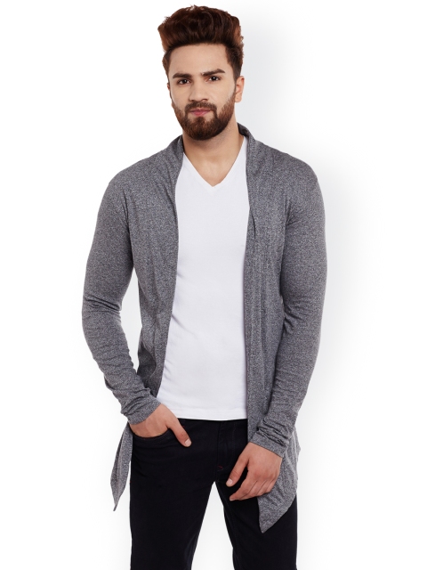 

CHILL WINSTON Men Charcoal Grey Solid Open Front Jacket