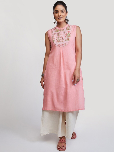 

EK BY EKTA KAPOOR Women Pink Printed Yoke Design Kurta