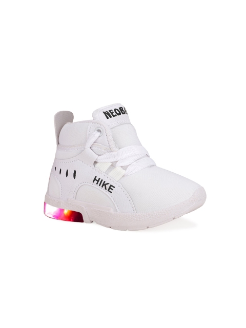 

NEOBABY Unisex Kids Light Weight Mid Top Ankle Mesh Lace Up Sneakers, White