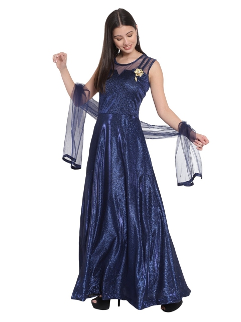 

FNOCKS Blue Net Maxi Dress