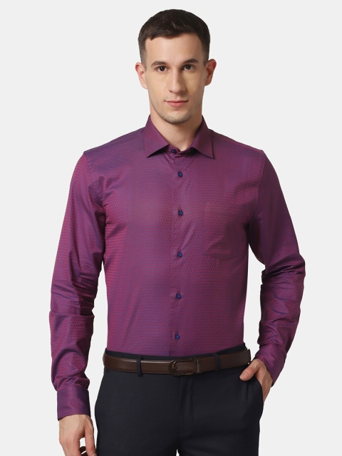

Blackberrys Men Purple Slim Fit Self design Cotton Formal Shirt