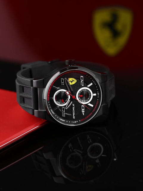 

SCUDERIA FERRARI Men Black Dial & Black Straps Analogue Multi Function Watch 830356-BLACK