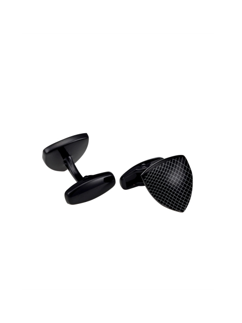 

Alvaro Castagnino Black Checked Shield-Shaped Cufflinks