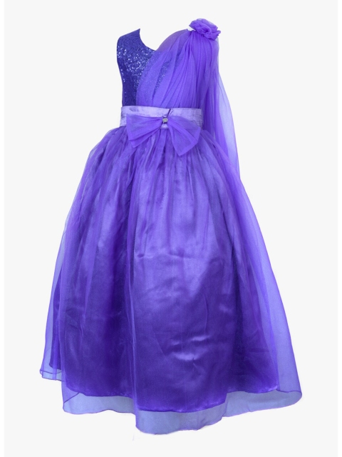 

Samsara Couture Lavender Satin Cotton Maxi Dress