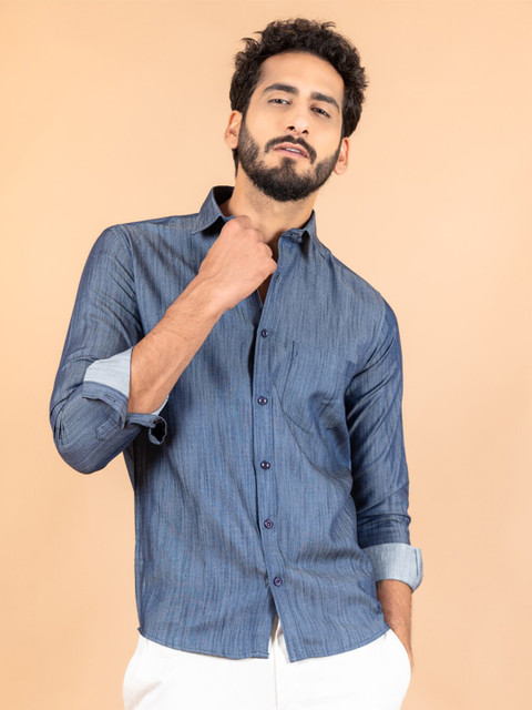 

Tistabene Men Blue Comfort Cotton Casual Shirt