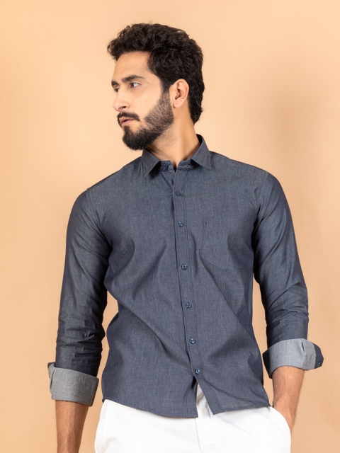 

Tistabene Men Blue Comfort Cotton Casual Shirt