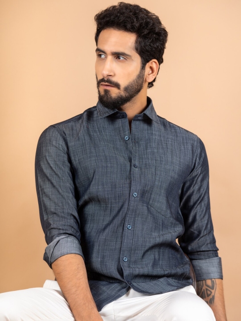 

Tistabene Men Blue Comfort Cotton Casual Shirt