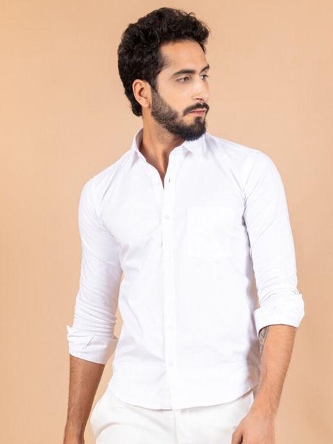 

Tistabene Men White Solid Comfort Cotton Casual Shirt