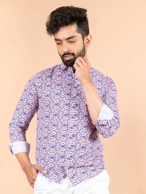 

Tistabene Men Purple Comfort Printed Casual Shirt