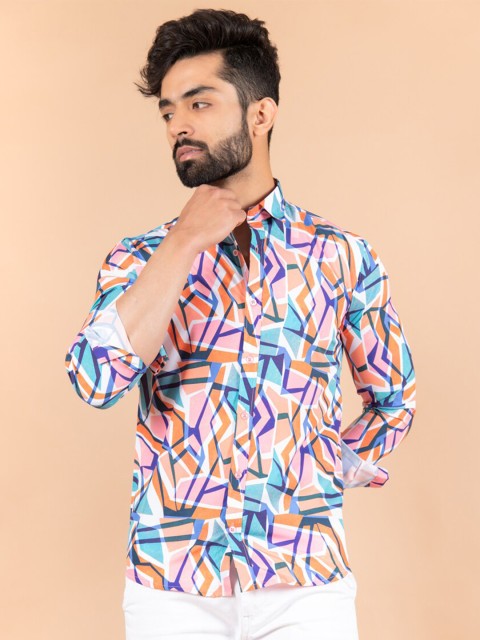 

Tistabene Men Pink Comfort Printed Casual Shirt