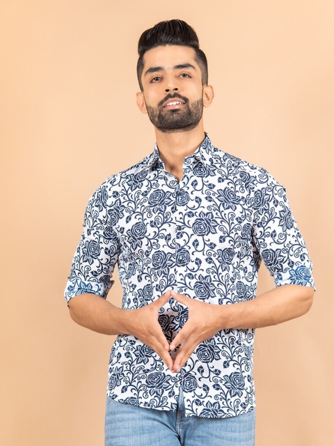 

Tistabene Men White Comfort Floral Printed Casual Shirt