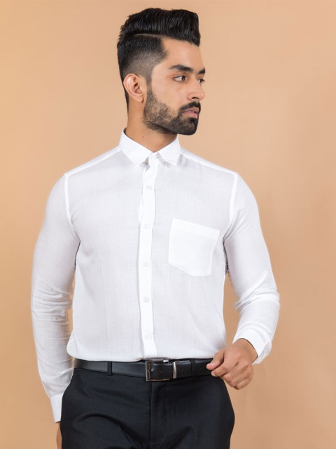

Tistabene Men White Solid Comfort Casual Shirt