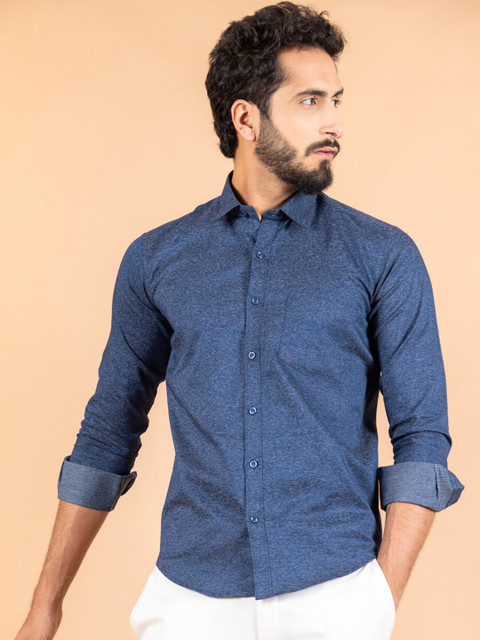 

Tistabene Men Blue Solid Comfort Casual Shirt