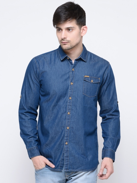 

L.A. SEVEN Men Blue Semi Slim Fit Solid Casual Shirt