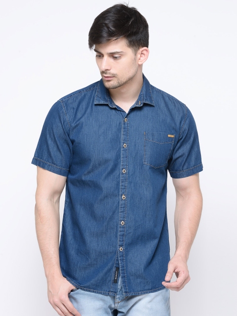 

L.A. SEVEN Men Blue Semi Slim Fit Solid Casual Shirt