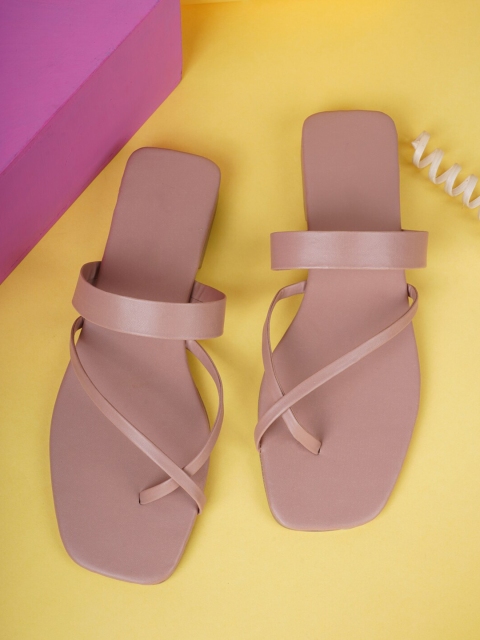 

Style Shoes Women Pink Solid One-Toe Flats