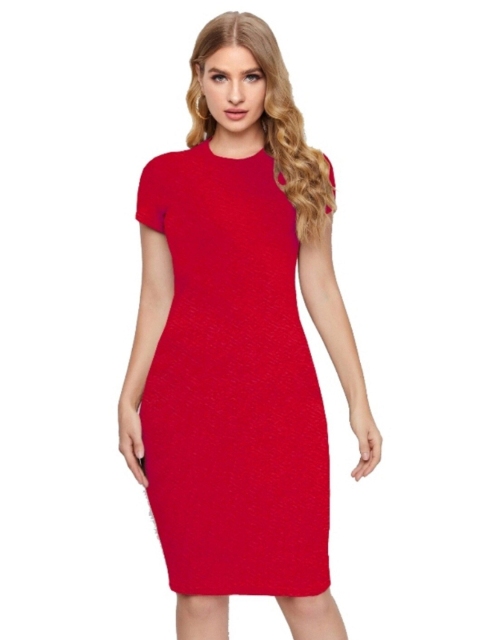 

LOOKFIELD Red Crepe Bodycon Dress