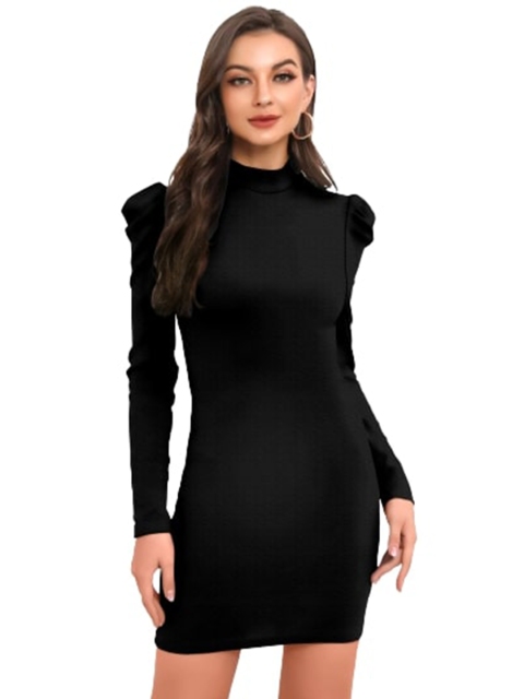 

LOOKFIELD Black Solid Bodycon Dress