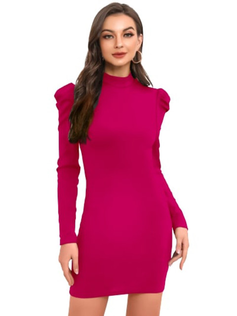 

LOOKFIELD Pink Solid Bodycon Dress