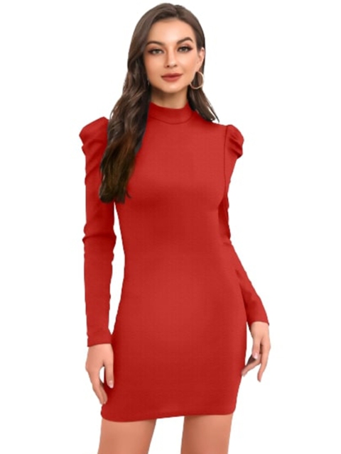 

LOOKFIELD Red Solid Bodycon Dress