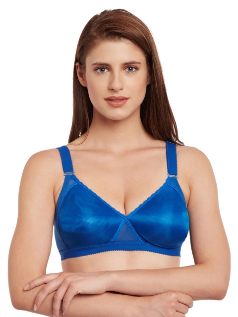 

SECRETT CURVES Blue Solid Non-Wired Lightly Padded Everyday Bra XDSPZU-SK