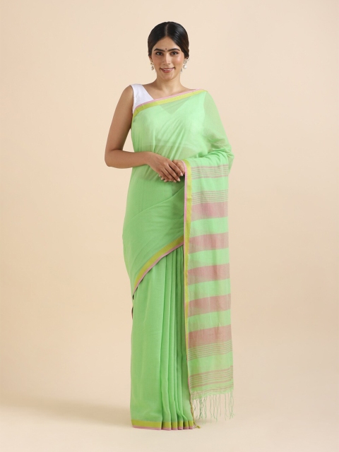 

Taneira Green & Red Zari Pure Cotton Saree