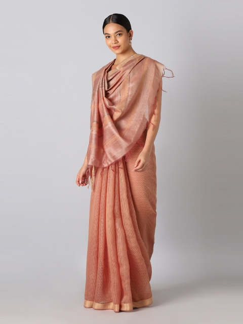 

Taneira Brown Woven Design Zari Pure Silk Bhagalpuri Saree