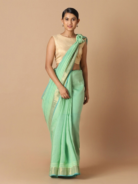 

Taneira Green & Gold-Toned Zari Bhagalpuri Saree