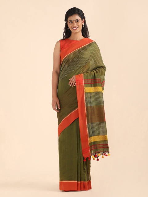 

Taneira Green & Yellow Pure Cotton Saree