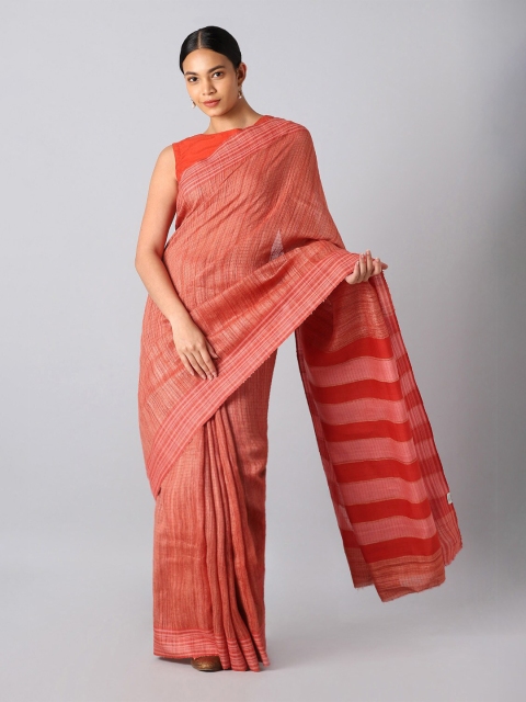 

Taneira Red Checked Pure Silk Bhagalpuri Saree