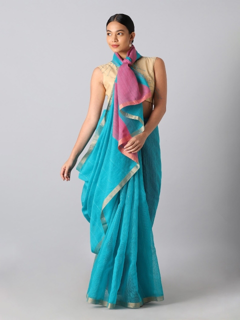 

Taneira Blue & Purple Zari Pure Silk Saree