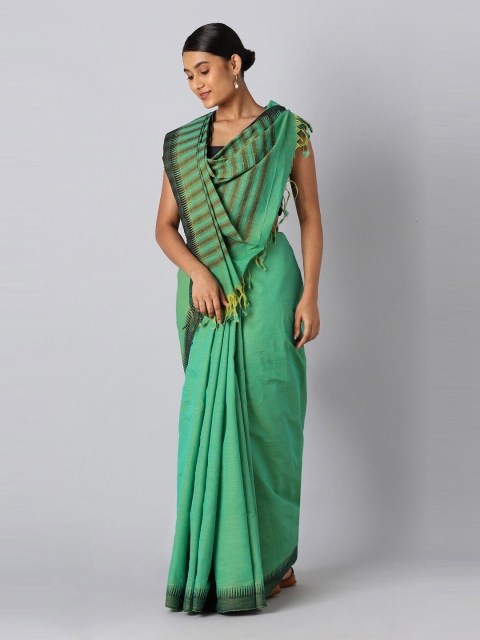 

Taneira Green & Brown Zari Pure Cotton Mangalagiri Saree