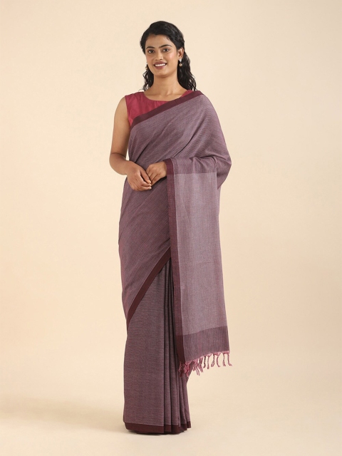 

Taneira Burgundy Pure Cotton Saree